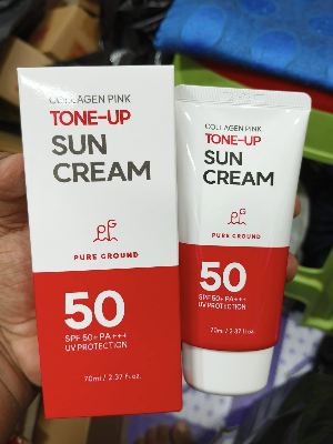 Picture of Pink Tone Collagen Sunscreen up Cream UV Protection Skin Care Beauty Products