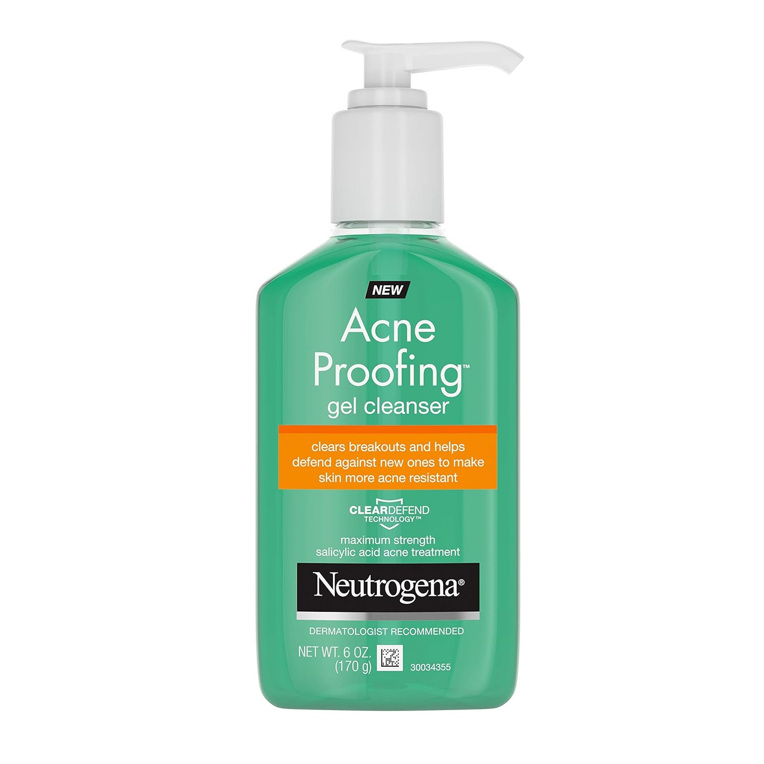 Picture of Neutrogena Acne Proofing Daily Facial Gel Cleanser with Salicylic Acid Acne Medicine, Oil-Free Acne-Fighting Face Wash 170gm