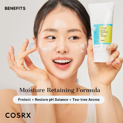 Picture of COSRX Low pH Good Morning Gel Cleanser 150ml Daily Mild Face Cleanser for Sensitive Skin with BHA & Tea-Tree Oil, PH Balancing