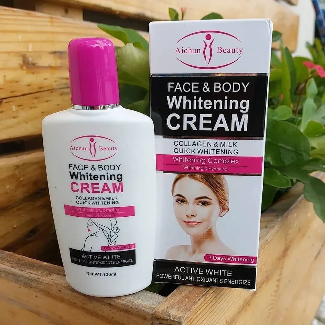 Picture of Aichun Beauty Face & Body Whitening Cream Brightening Cream for Face and Body with Milk and Collagen Moisturizes and Softens the Skin -120ml