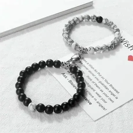 Picture of Couple Magnetic Heart Charm Bracelet - Stylish Matching Jewelry