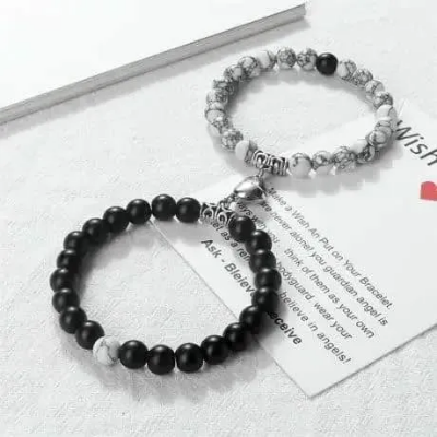 Picture of Couple Magnetic Heart Charm Bracelet - Stylish Matching Jewelry
