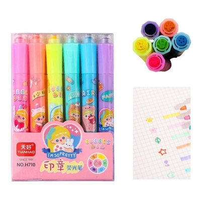 Picture of Tianhao highlighter Cartoon Pattern 6pcs Pack