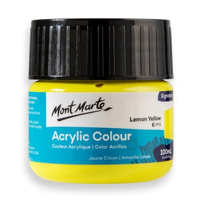 Picture of Mont Marte Acrylic Colour Paint Signature 100ml - Lemon Yellow