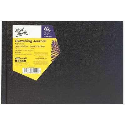 Picture of Mont Marte Sketching Journal Croc Finish A5 Size Landscape (100 Page)