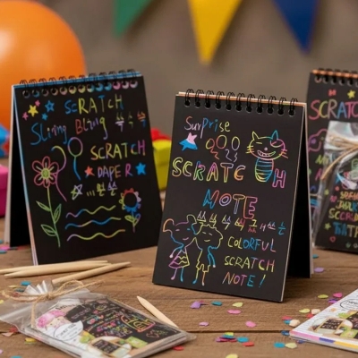 Picture of Rainbow Black Scratch Paper Note A5 Size (10 Page)