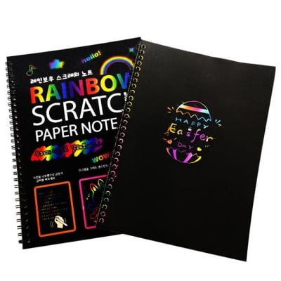 Picture of Rainbow Black Scratch Paper Note A4 Size (10 Page)