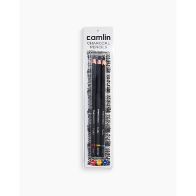 Picture of Camel Black Medium/Soft/Hard Charcoal Pencils