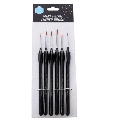 Picture of Keep Smiling Black Wooden Poles Detail Paint Brush 6 Pcs