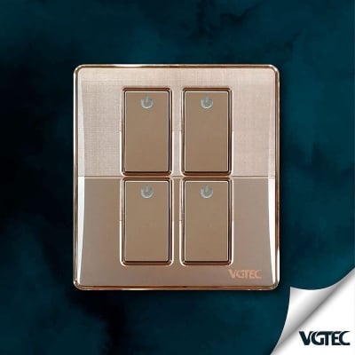 Picture of VGTEC  4 Gang 1 way switch (Platinum series)