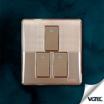 Picture of VGTEC  3 Gang 1 way switch (Platinum series)