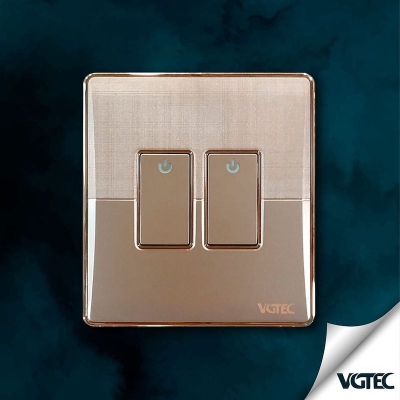 Picture of VGTEC  2 Gang 1 way switch (Platinum series)