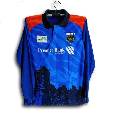 Picture of Khulna Tigers Full Sleeve BPL Cricket Jersey For Men - Long Sleeve Collar Polo BPL Jersey - Khulna Jersey 2026