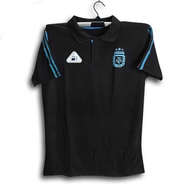 Picture of Argentina World Cup Jersey 2026 Thai Premium Football Jersey For Men - Half Sleeve Collar Polo - Argentina Coach Jersey 2026