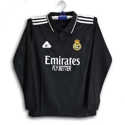 Picture of Real Madrid Thai Premium Football Jersey For Men - Long Sleeve Collar Polo Jersey -  Real Madrid Jersey 2026