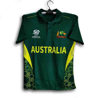 Picture of Australia T20 World Cup Jersey - Half Sleeve Collar Polo Cricket Jersey For Men - Australia Jersey 2026