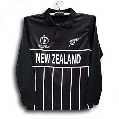 Picture of New Zealand World Cup Jersey - Full Sleeve Polo Cricket Jersey For Men - New Zealand Jersey 2026-2027