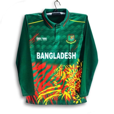 Picture of Bangladesh Champions Trophy Jersey For Man - Long Sleeve Collar Polo T Shirt - Bangladesh Cricket Jersey 2026-27