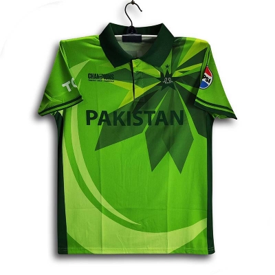 Picture of Pakistan Champions Trophy Jersey For Man - Half Sleeve Collar Polo T Shirt - Pakistan Cricket Jersey 2026-27