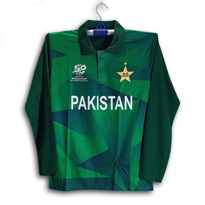 Picture of Pakistan T20 World Cup Full Sleeve Polo Cricket Jersey For Men - Long Sleeve - Pakistan Cricket Jersey 2026-27