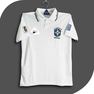 Picture of Brazil World Cup Jersey 2026 Thai Premium Football Jersey For Men - Half Sleeve Collar Polo Jersey - Brazil Jersey 2026