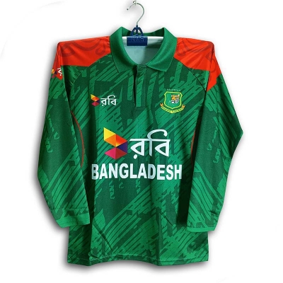 Picture of Bangladesh Premium Cricket Jersey For Men - Long Sleeve Collar Polo ODI Jersey - Bangladesh Cricket Jersey 2026/27