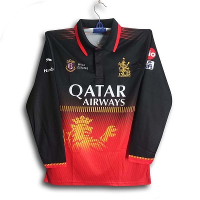 Picture of Royal Challengers Bangalore Premium IPL Cricket Jersey For Men - Long Sleeve Collar Polo - RCB Jersey 2026