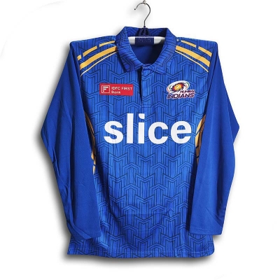 Picture of Mumbai Indians Full Sleeve Collar Polo IPL Cricket Jersey For Men -Mi IPL Long Sleeve - Mumbai Jersey 2026
