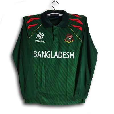 Picture of Bangladesh T20 World Cup Jersey - Full Sleeve Collar Polo Cricket Jersey For Men - Bangladesh Cricket Jersey 2026-26