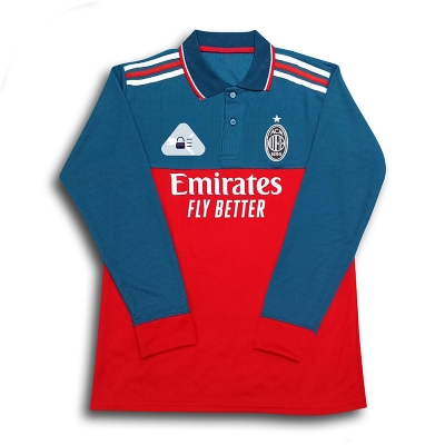 Picture of AC Milan Thai Premium Football Jersey For Men - Long Sleeve collar polo club jersey - AC Milan Jersey 2026-2027