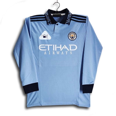 Picture of Manchester City Thai Premium Football Jersey For Men - Long Sleeve collar Polo club T Shirt - Manchester City Jersey 2026/27