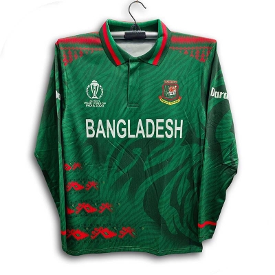 Picture of Bangladesh Cricket World Cup Jersey - Long Sleeve Premium Collar Polo Cricket Jersey For Men - Bangladesh Cricket Jersey 2026