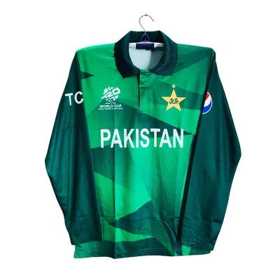 Picture of Pakistan T20 World Cup Jersey - Long Sleeve Collar Polo Jersey For Men - Pakistan Cricket Jersey 2026