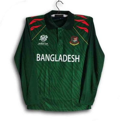 Picture of Bangladesh T20 World Cup Jersey - Full Sleeve Collar Polo Cricket Jersey For Men - Bangladesh Cricket Jersey 2026