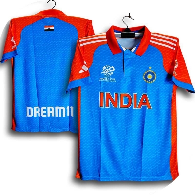 Picture of Indi T20 World Cup Jersey - Half Sleeve Collar Polo Cricket Jersey For Men - Indi Cricket Jersey 2026