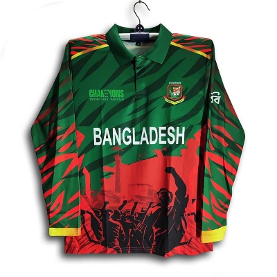 Picture of Bangladesh Champions Trophy Jersey For Man - Long Sleeve Collar Polo T Shirt - Bangladesh Cricket Jersey 2026/27