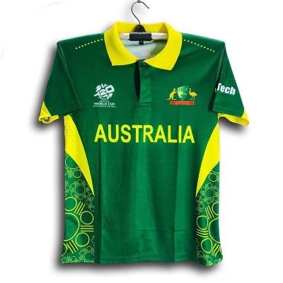 Picture of Australia T20 World Cup Jersey - Half Sleeve Collar Polo Cricket Jersey For Men - Australia Jersey 2026