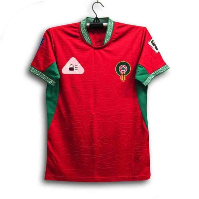 Picture of Morocco World Cup Jersey 2026 Thai Premium Football Jersey For Men - Half Sleeve - Morocco Home Kit Kids Jersey 2026