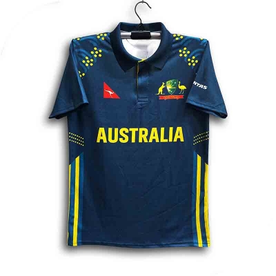 Picture of Australia Premium Cricket Jersey For Man - Half Sleeve Collar Polo Cricket Jersey - Australia Cricket Jersey 2026