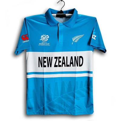 Picture of New Zealand T20 World Cup Cricket Jersey For Men - Half Sleeve Collar polo Jersey - New Zealand Jersey 2026