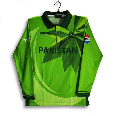 Picture of Pakistan Champions Trophy Jersey For Man - Full Sleeve Collar Polo T Shirt - Pakistan Cricket Jersey 2026/27