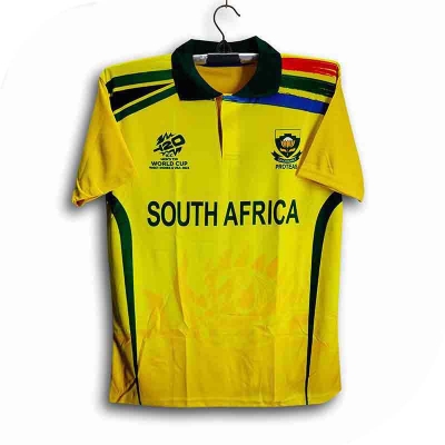 Picture of South Africa T20 World Cup Jersey - Half Sleeve Collar Polo Cricket Jersey For Men - South Africa Jersey 2026