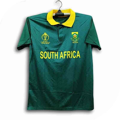 Picture of South Africa World Cup Jersey - Short Sleeve Collar Polo Cricket Jersey For Men - South Africa Jersey 2026