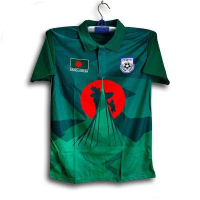 Picture of B-d Short Sleeve Collar Football Jersey for Man - Half Sleeve Polo - Bangladesh Fan Jersey 2026-27