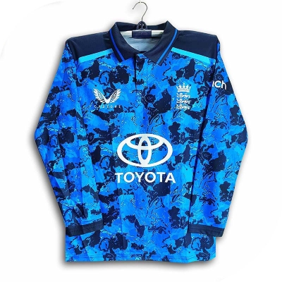Picture of England Full Sleeve Polo Premium Cricket Jersey For Men - Long Sleeve Collar Polo Jersey - England Cricket Jersey 2026