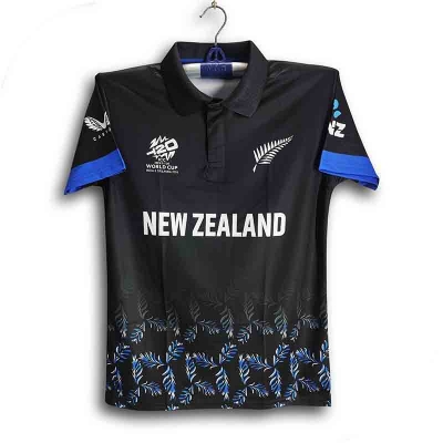 Picture of New Zealand T20 World Cup Jersey - Half Sleeve Collar Polo Cricket Jersey For Men - New Zealand T20 Jersey 2026