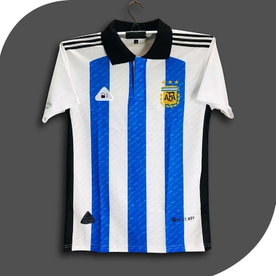 Picture of Argentina World Cup Jersey - Short Sleeve Football Jersey For Men - Half Sleeve collar Polo - Argentina Jersey 2026