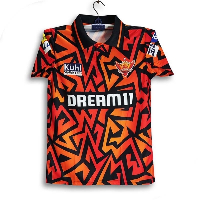 Picture of SunRisers Hyderabad Premium Cricket Jersey For Men - SRH Half Sleeve Collar Polo IPL Jersey - Hyderabad Jersey 2026