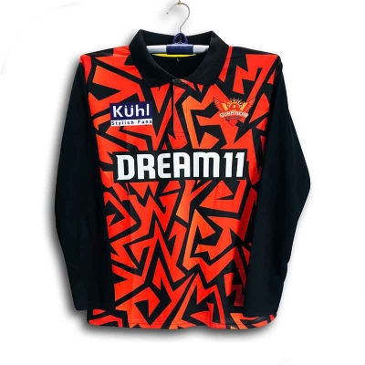 Picture of SunRisers Hyderabad full Sleeve Cricket Jersey For Men - SH Long Sleeve Collar Polo IPL Jersey - SunRisers Jersey 2026