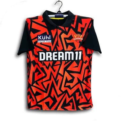 Picture of SunRisers Hyderabad Short Sleeve Cricket Jersey For Men - SH Half Sleeve Collar Polo IPL Jersey - SunRisers Jersey 2026